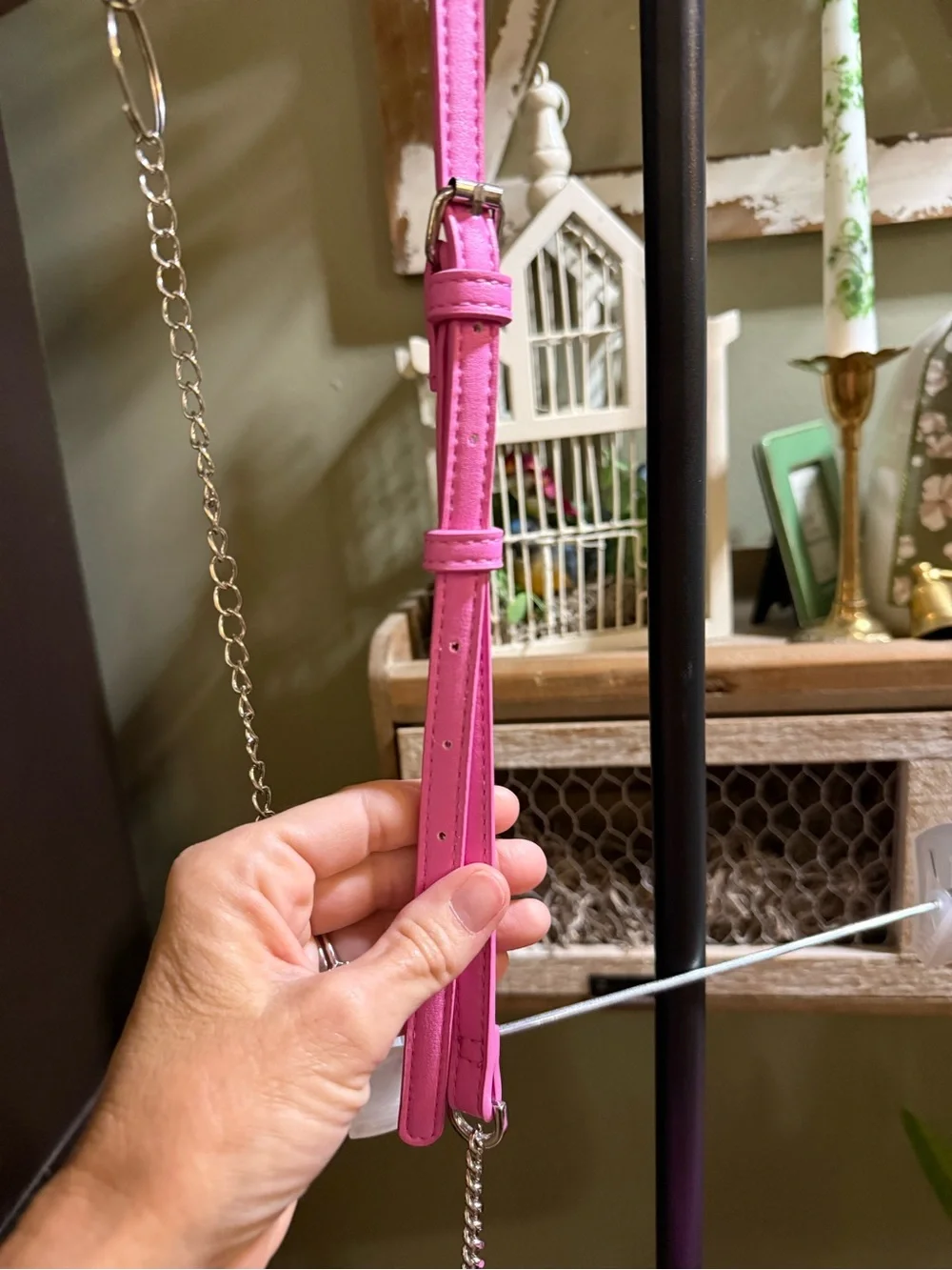 Pink shoulder purse